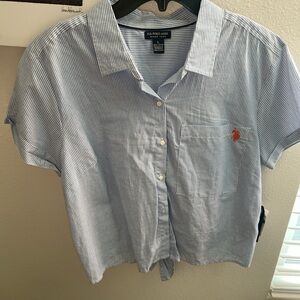 U.S. Polo Assn. Blue and White Striped Shirt